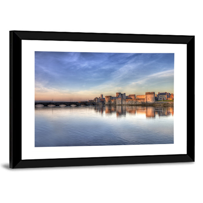 King John's Castle at Sunset Wall Art as a framed print