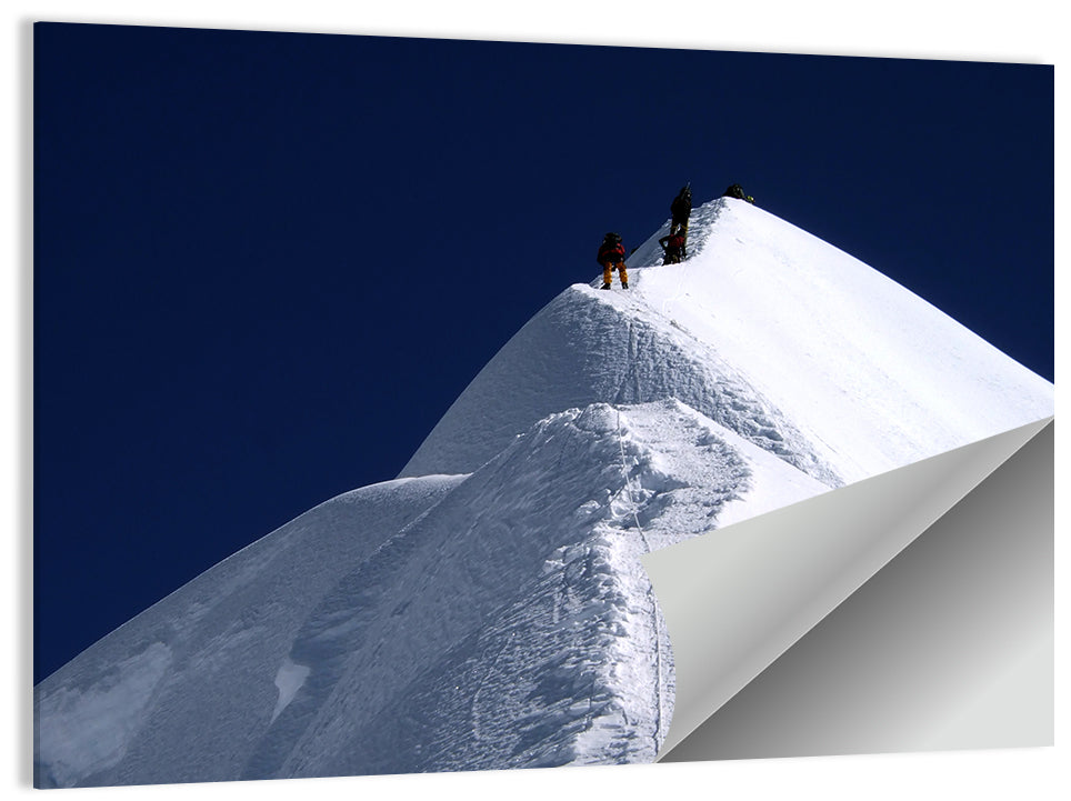 Climbers on a Snowy Himalayan Peak Wall Art