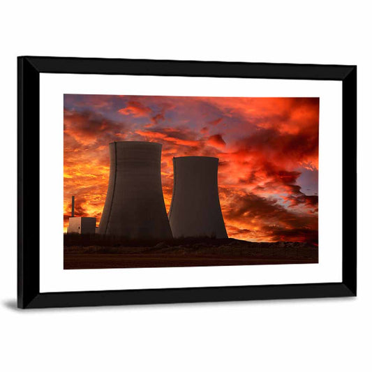 Cooling Towers at Sunset Wall Art