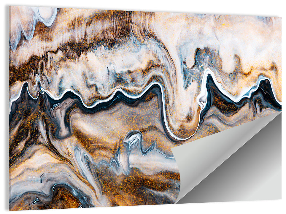 Marbled Gold Swirl Wall Art