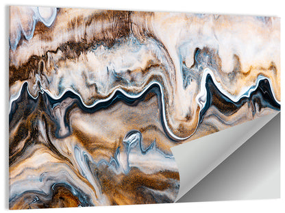 Marbled Gold Swirl Wall Art