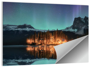 Aurora Borealis Emerald Lake Wall Art