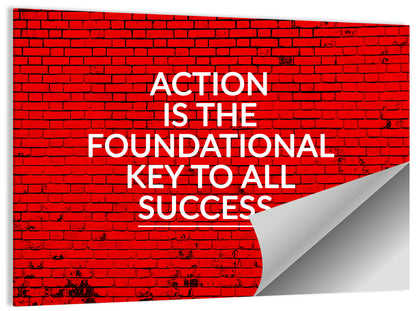 Key to Success on Red Brick Wall Art