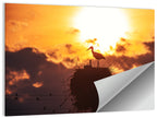 Stork Nest at Sunset Wall Art