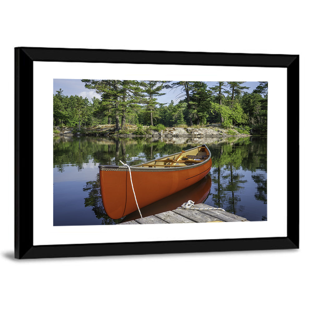 Orange Canoe on Ontario Lake Wall Art