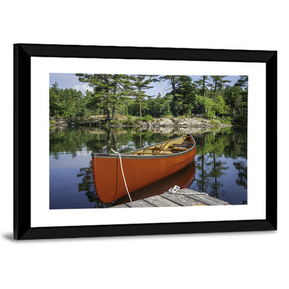 Orange Canoe on Ontario Lake Wall Art