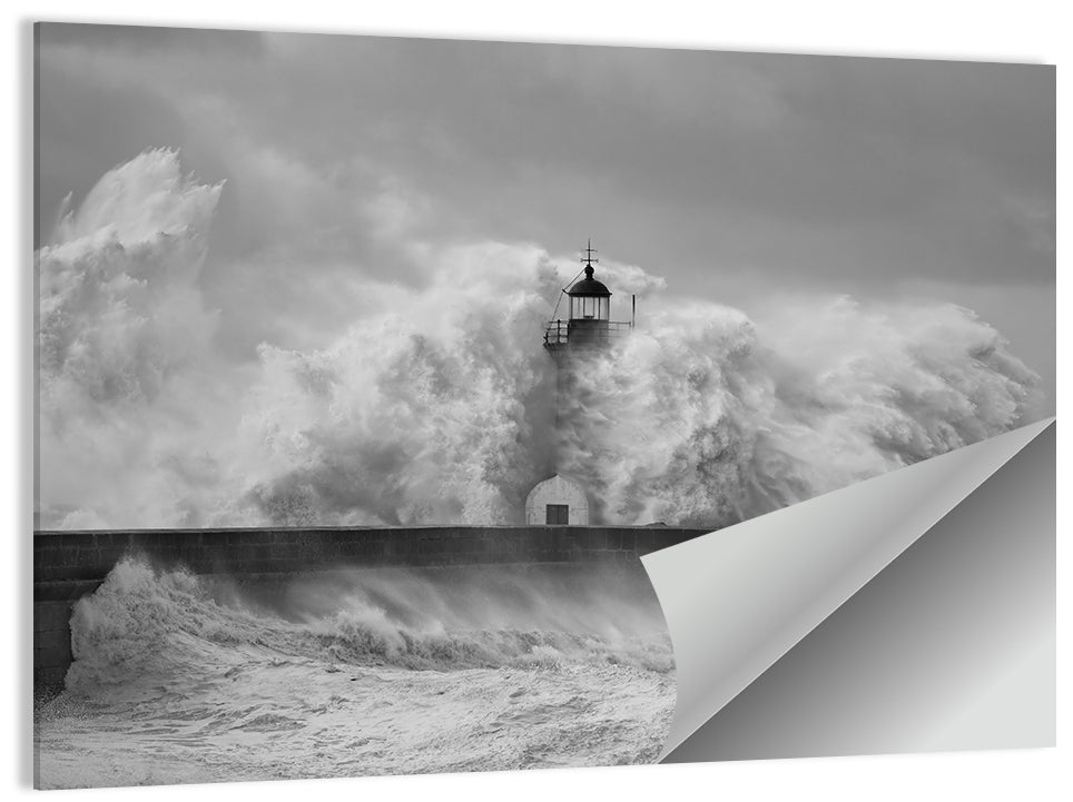 Douro River Storm Lighthouse Wall Art