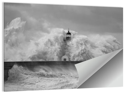 Douro River Storm Lighthouse Wall Art