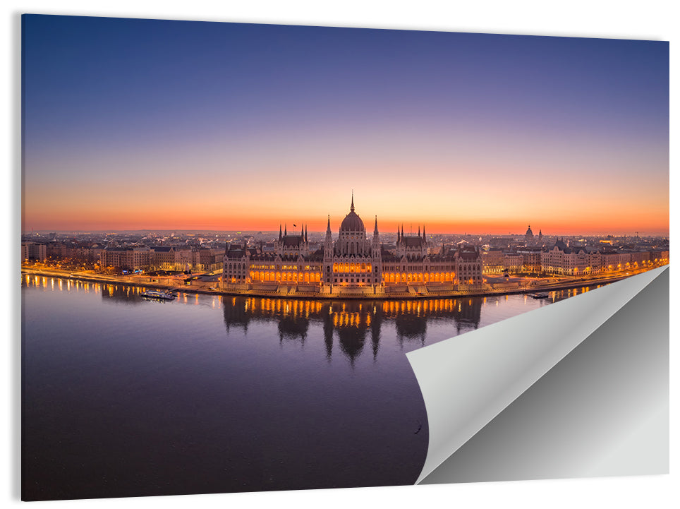 Hungarian Parliament at Dusk Wall Art