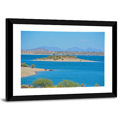 Lake Pleasant Shoreline with Boat Wall Art