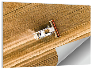 Wheat Field Harvesting Wall Art