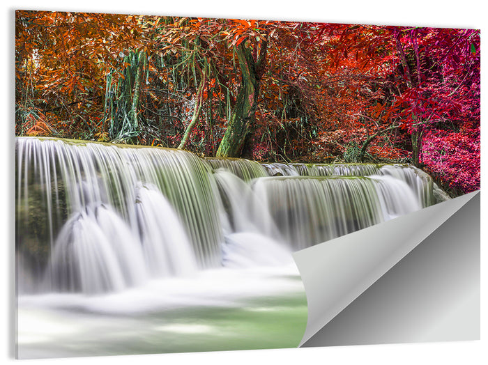 Kanchanaburi Autumn Waterfall Wall Art as a poster print