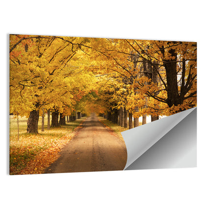 Golden Autumn Road Wall Art