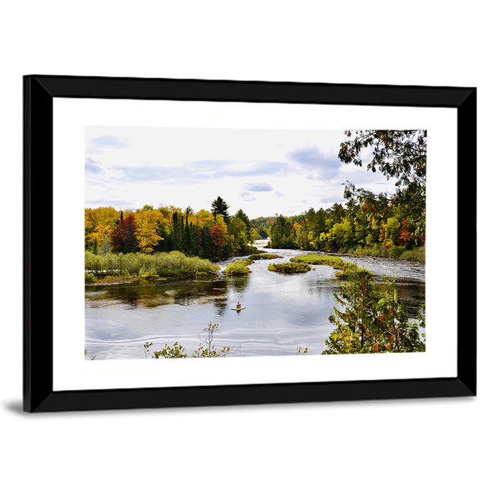 Tahquamenon River Autumn Scene Wall Art as a framed print