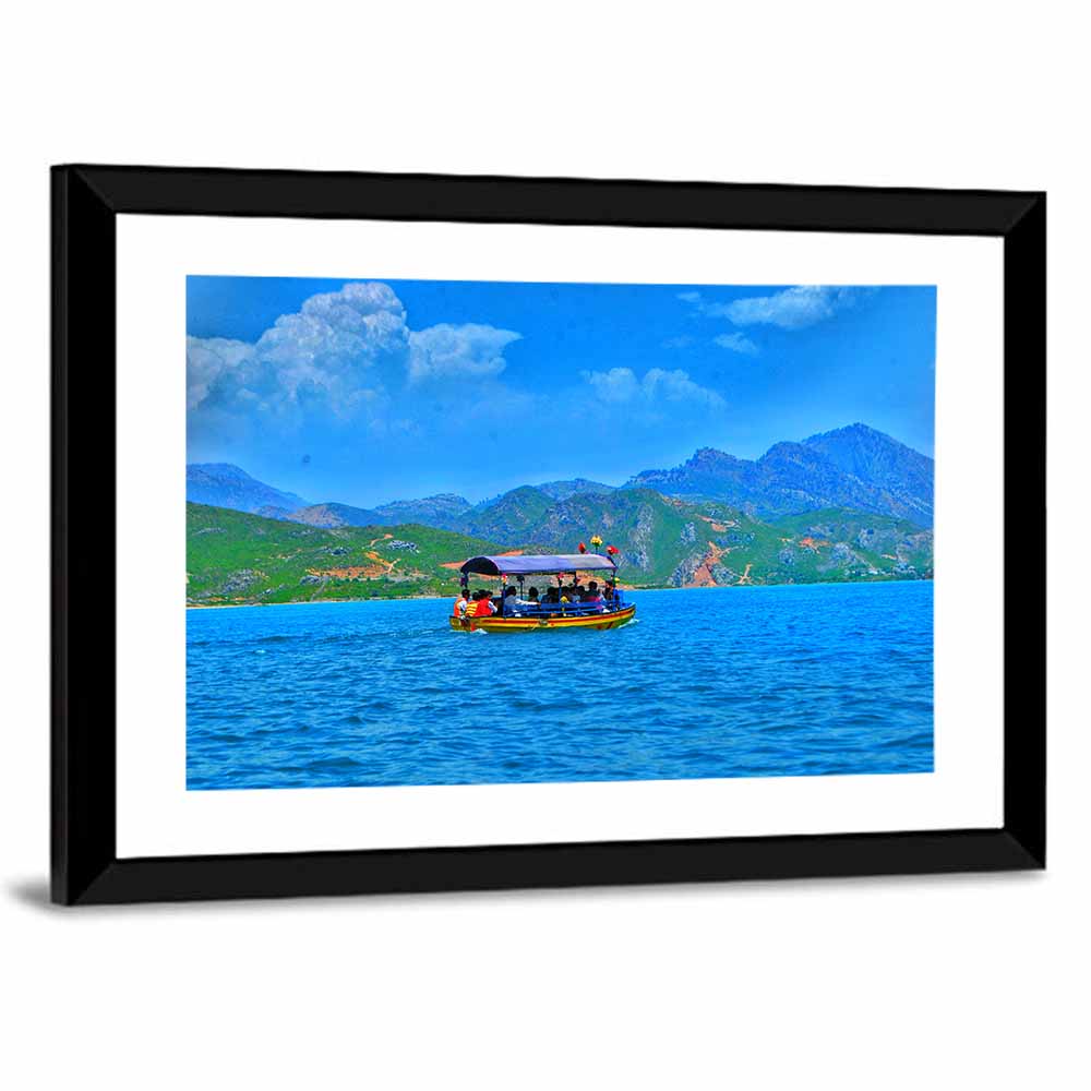Khanpur Dam Boat Landscape Wall Art