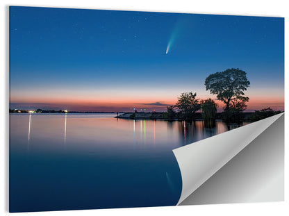 Dnieper River Comet Reflection Wall Art