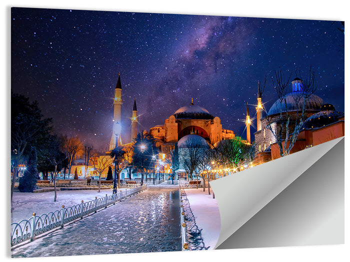 Hagia Sophia Under Starry Sky Wall Art as a poster print