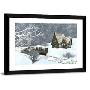 Frozen River & Hut Wall Art