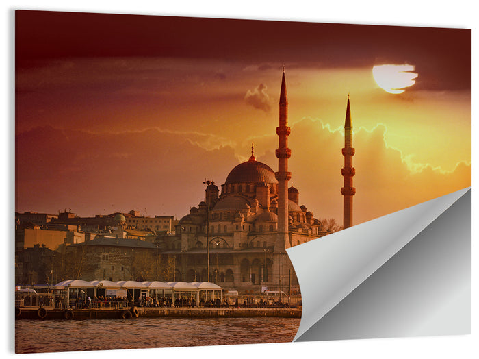 Yeni Cami Golden Hour Wall Art as a poster print