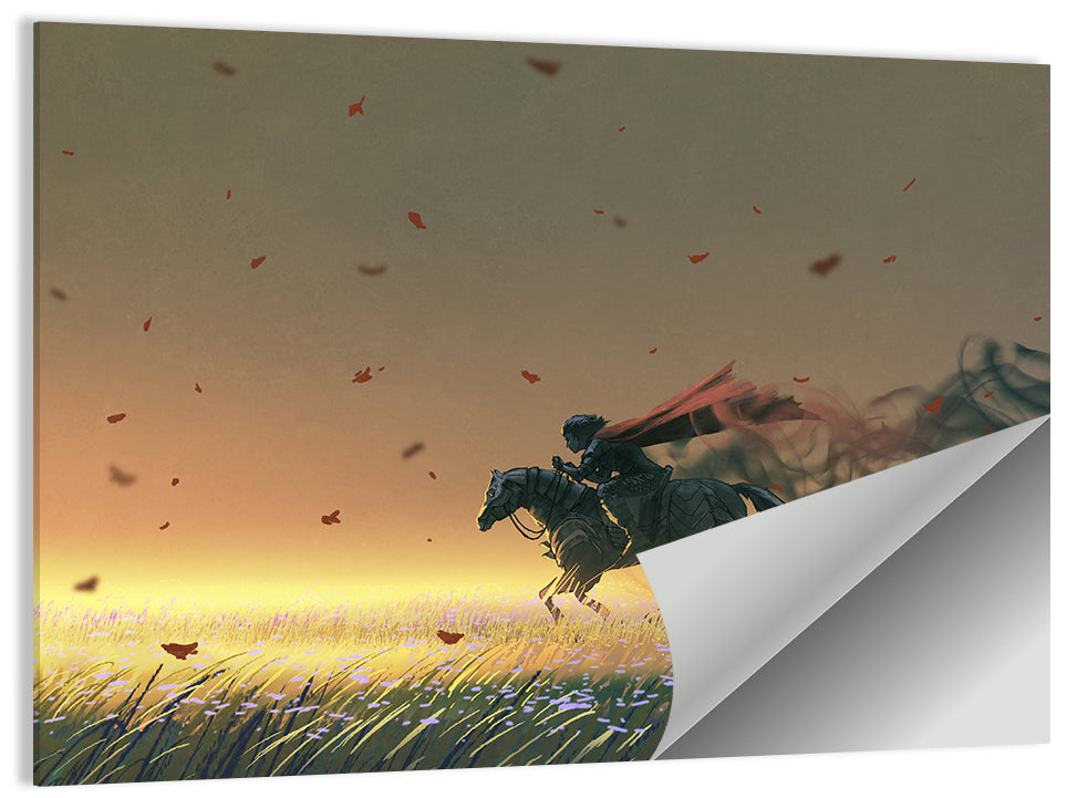 Unstoppable Knight with Red Cape Wall Art