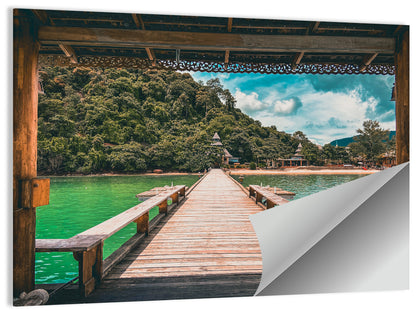 Santhiya Pier Over Turquoise Water Wall Art