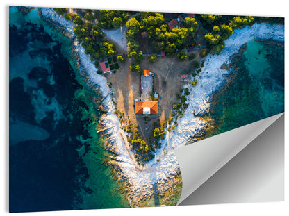 Veli Rat Aerial Lighthouse View Wall Art