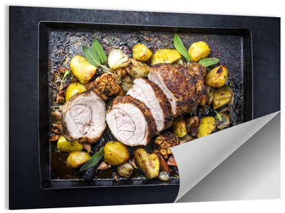 Roasted Veal Roll with Potatoes Wall Art