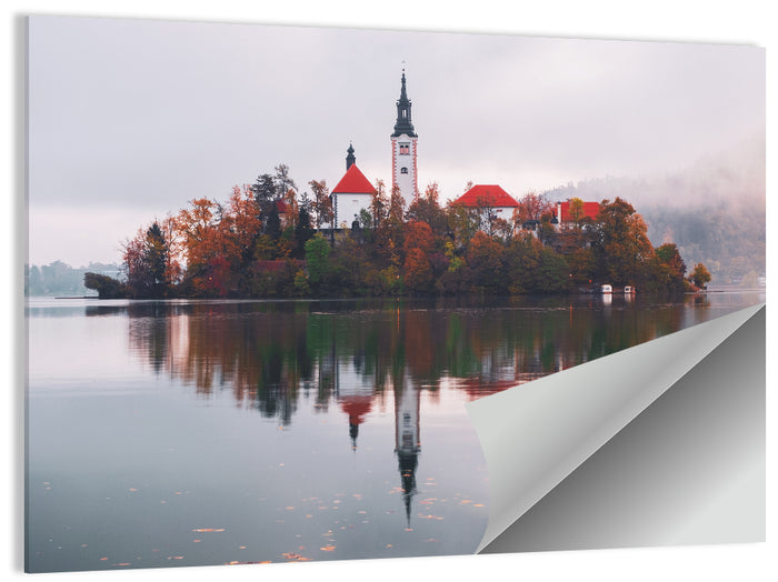 Lake Bled Morning Reflection Wall Art as a poster print