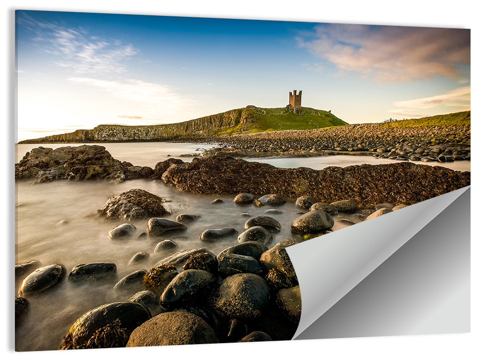 Dunstanburgh Castle at Golden Hour Wall Art
