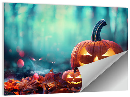 Jack-o'-lanterns at Teal Twilight Wall Art
