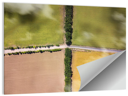 Aerial Farmland Quadrants Wall Art