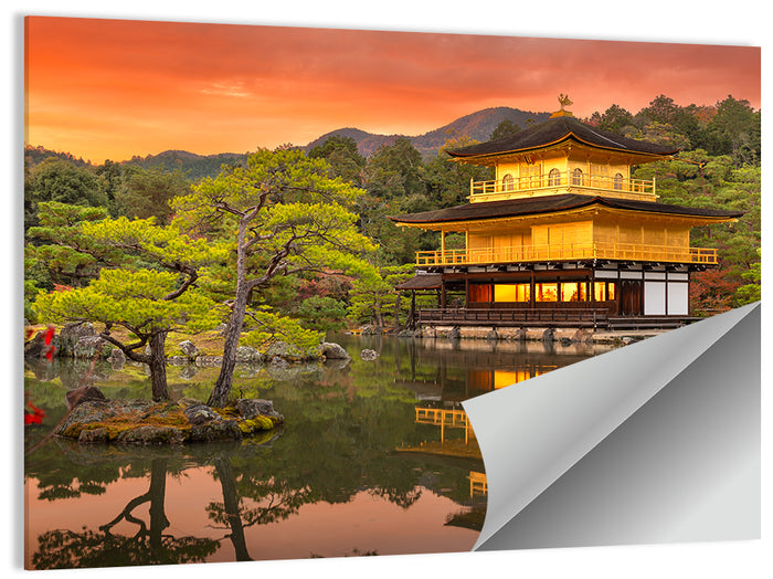 Kinkaku-ji at Sunset Wall Art as a poster print