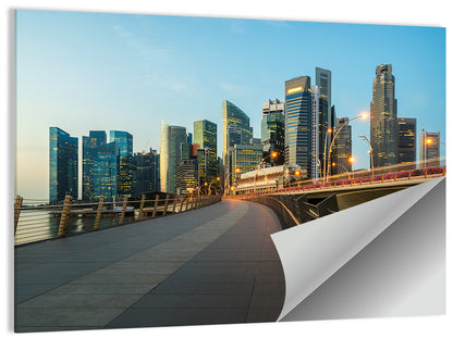 Singapore Business District Skyline Wall Art