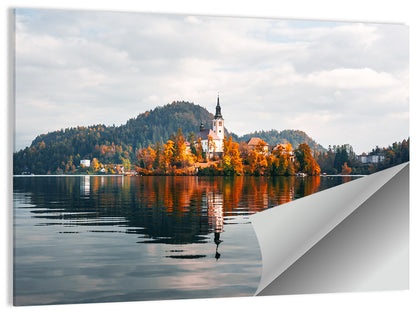 Lake Bled Island Reflection Wall Art