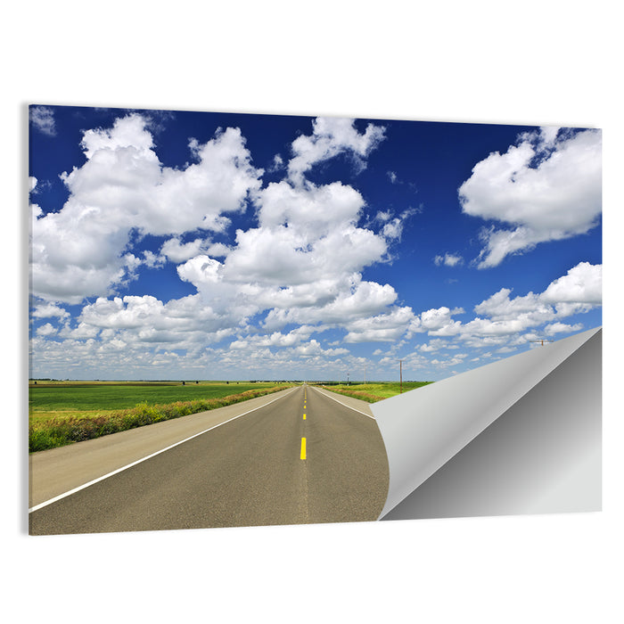 Saskatchewan Prairie Highway Wall Art as a poster print