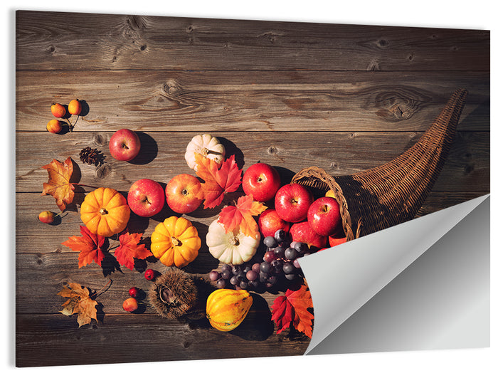 Thanksgiving Cornucopia Still Life Wall Art as a poster print