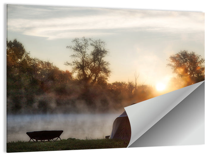 Fishing Tents at Sunrise Wall Art as a poster print