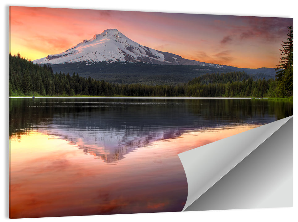 Mount Hood Reflected at Trillium Lake Wall Art