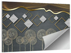 Gray and Gold Dandelion Wall Art