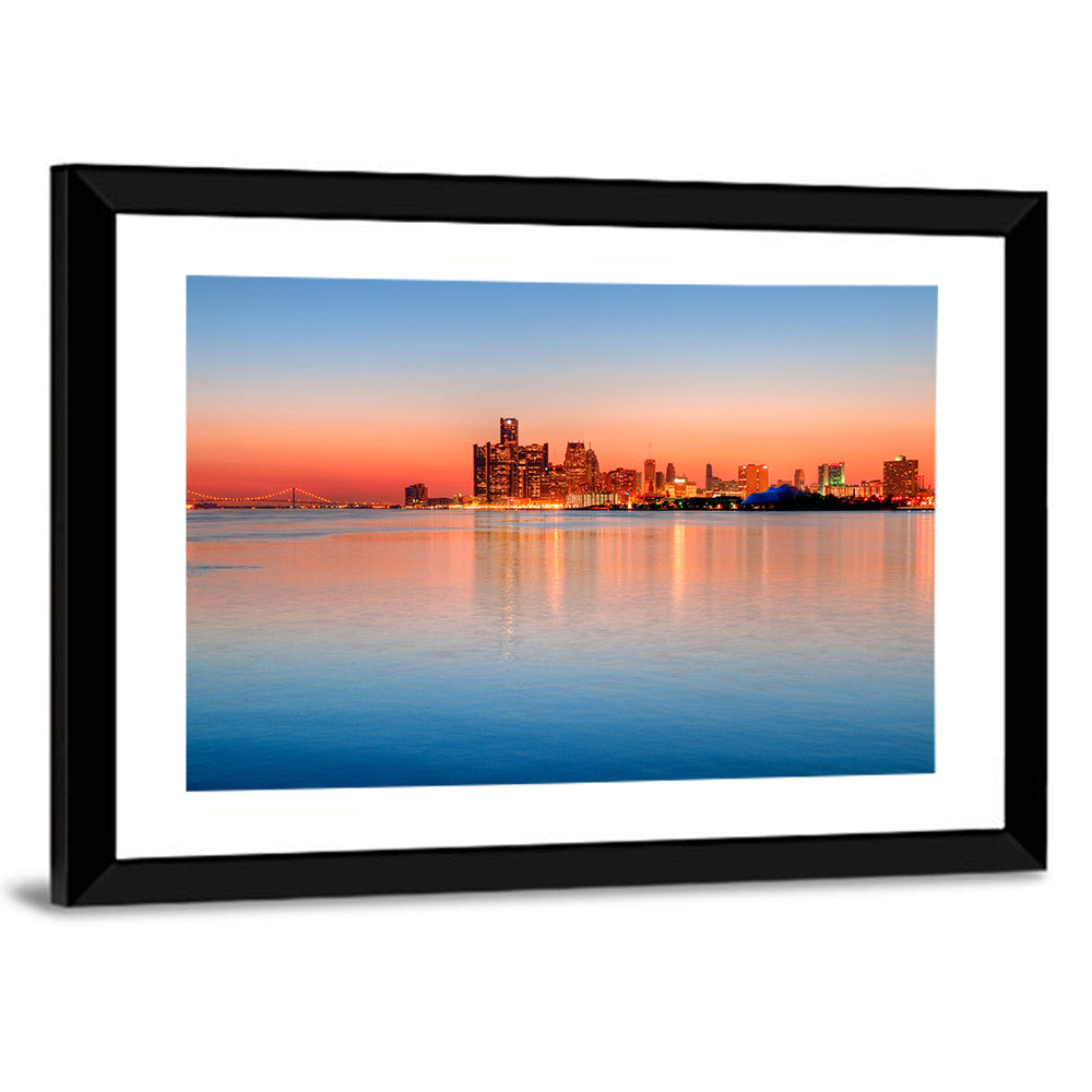 Detroit Golden Hour Skyline Wall Art