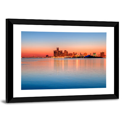 Detroit Golden Hour Skyline Wall Art