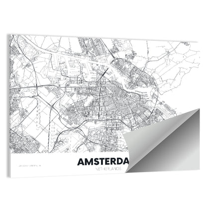 Amsterdam City Map Wall Art