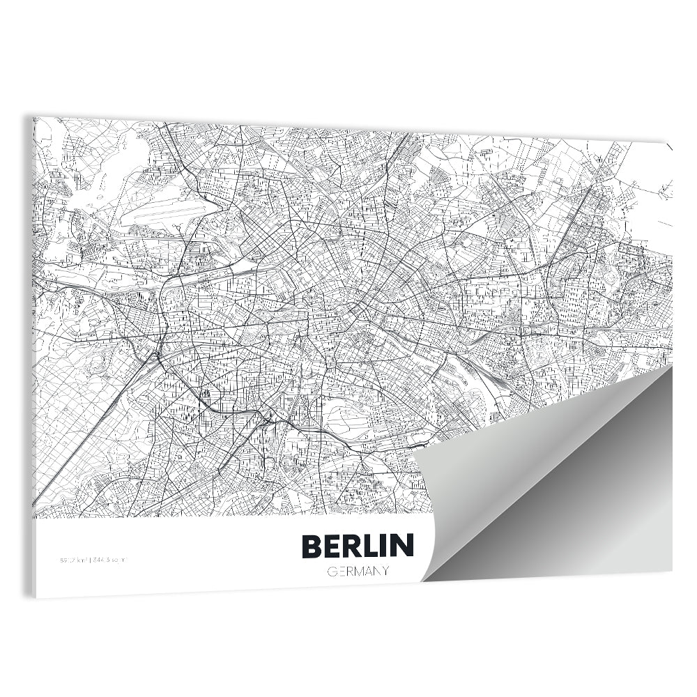 Berlin Street Network Map Wall Art