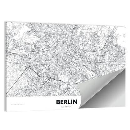 Berlin Street Network Map Wall Art