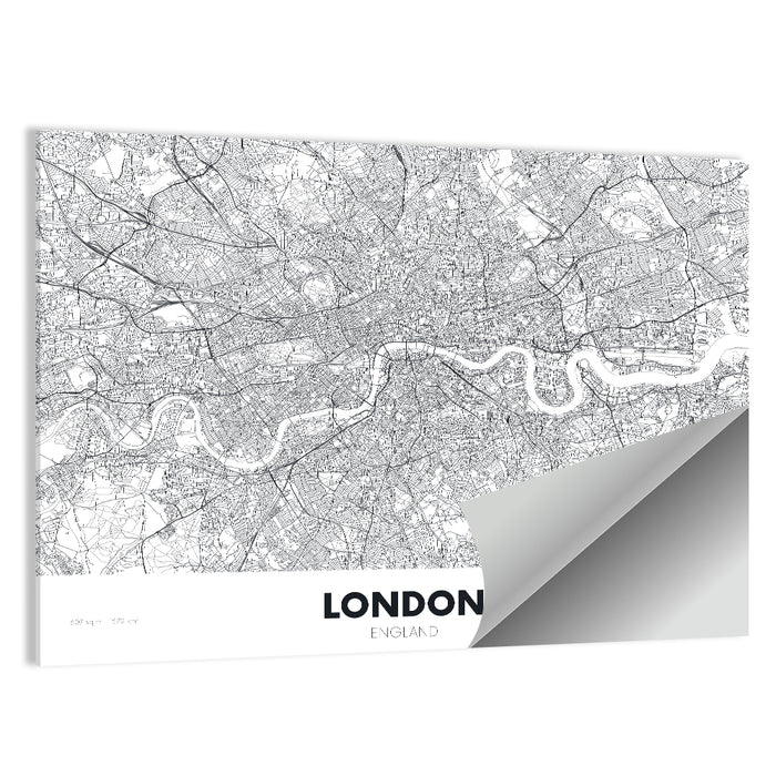 London River Map Wall Art as a poster print