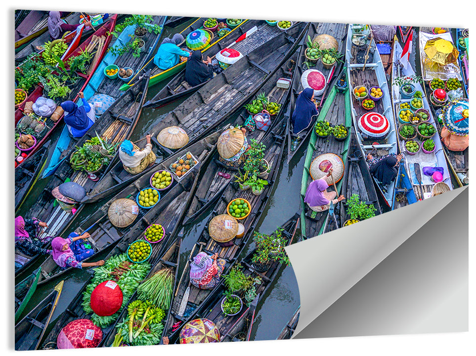 Birds-eye Floating Market Wall Art