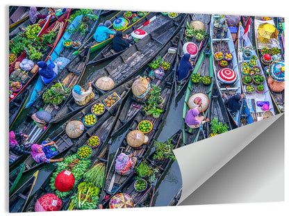 Birds-eye Floating Market Wall Art