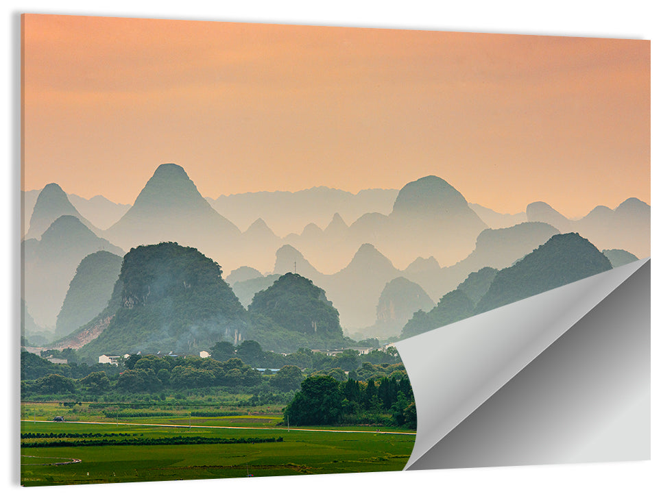 Misty Karst Mountains Wall Art