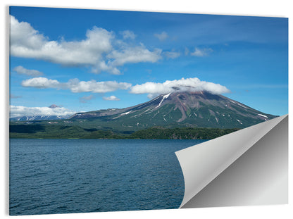 Ilyinsky Volcano Over Kuril Lake Wall Art