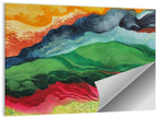 River Through Abstract Mountains Wall Art